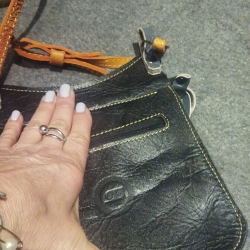 Burana crossbody bag new, natural leather with long strap