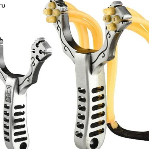 Metal Combat Hunting Slingshot new with 8 rubber bands