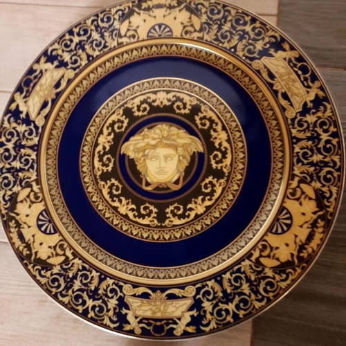 Διακοσμητικό πιάτο Versace Meets Rosenthal Medusa Blue σαν καινούργιο, 30 εκ.