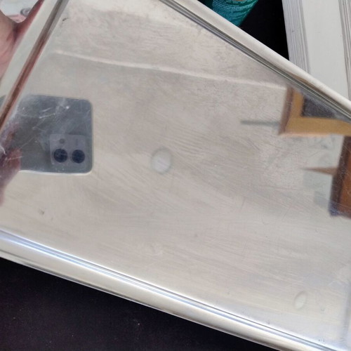 Stainless rectangular serving platter used, 37.5x17 cm