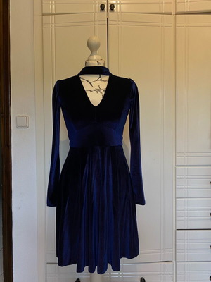 Dark blue velvet dress