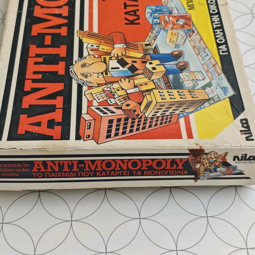 Anti-Monopoly board game Nilco 1984 used with missing parts
