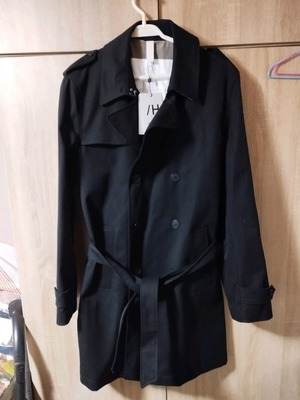 Selected Men's Black Trench Coat XL New