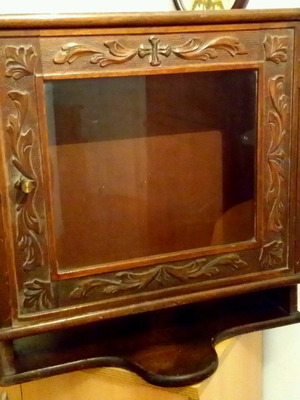 Wooden vintage carved icon stand used handmade