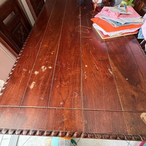 Dining table with chairs used, sturdy construction
