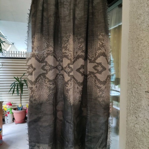 Scarf like new, 2 meters long, gray and beige