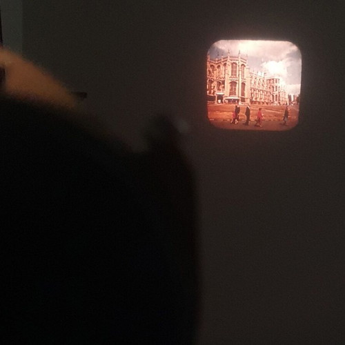 View-Master projector with 13 used reels from 1948-1952