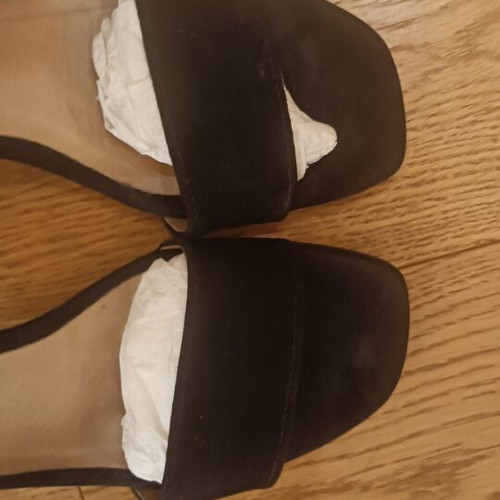 Alpe black suede sandals size 38 like new with 5cm block heel
