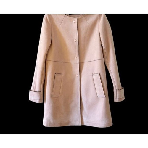 Zara baby pink faux suede coat new, size Large