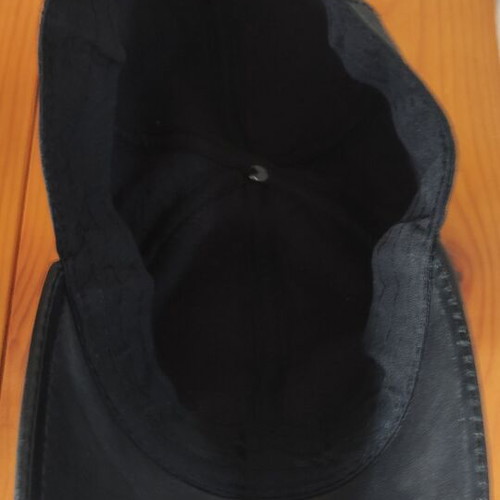 Leather hat, black, one size