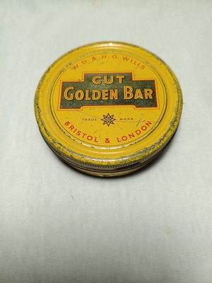 W.D. & H.O. Wills Cut Golden Bar vintage collectible empty tobacco tin used