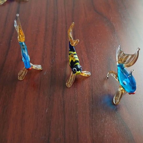 Murano miniature fish collectibles, set of 3