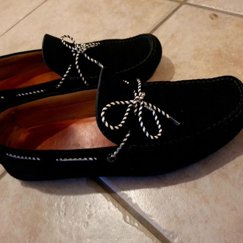 Boss men's moccasins dark blue like new