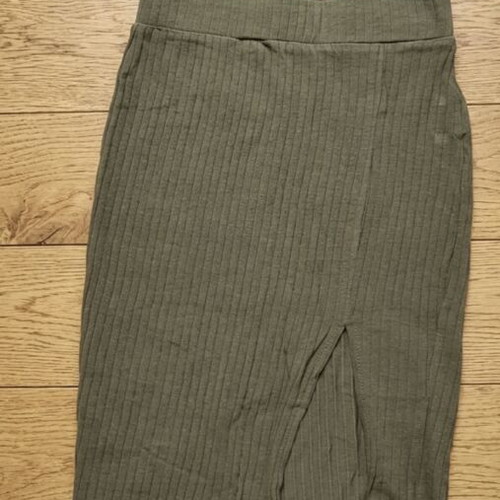 Shein khaki ribbed set skirt and crop top XS like new