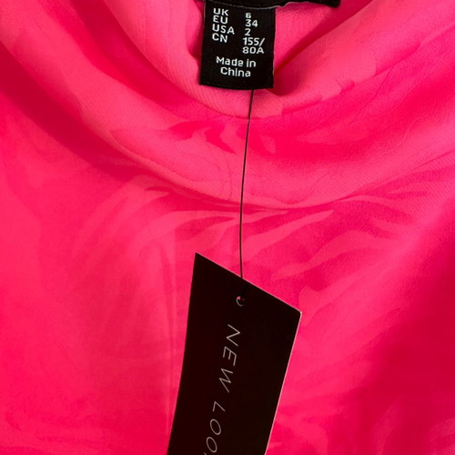 Satin lingerie style dress fuchsia new, size S