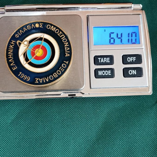 Collectible Archery Medal Hellenic Archery Federation E.F.O.T. like new, 64g 5cm