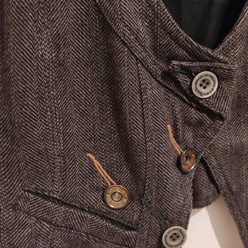 Helmi vest gray used with herringbone pattern