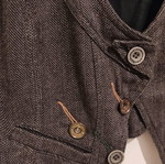 Helmi vest gray used with herringbone pattern