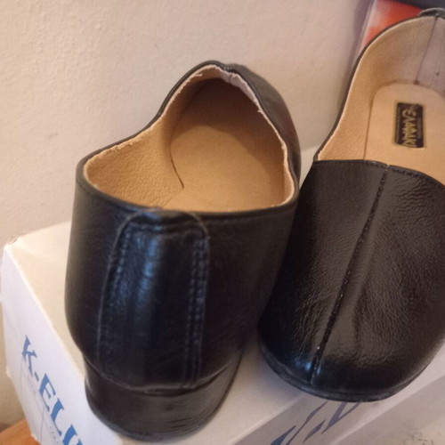Moccasins size 39, black leather, anatomical shoes