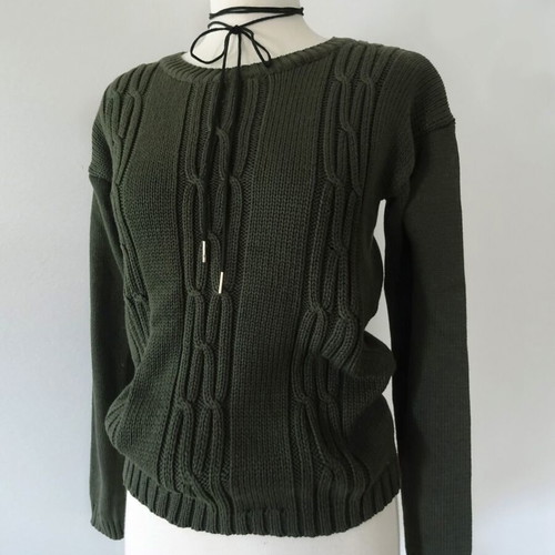 Knitted sweater new, khaki, size S