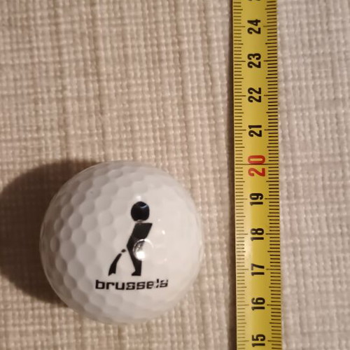 Brussels souvenir golf ball with Manneken Pis design