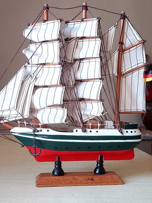 Vintage sailing ship used, small, from Germany 1970