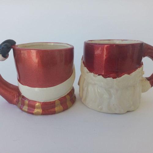 Christmas mug set used with Santa Claus and snowman