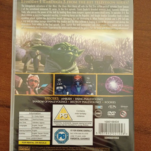 Star Wars The Clone Wars DVD Season 1 Volume 1 new with 5 episodes