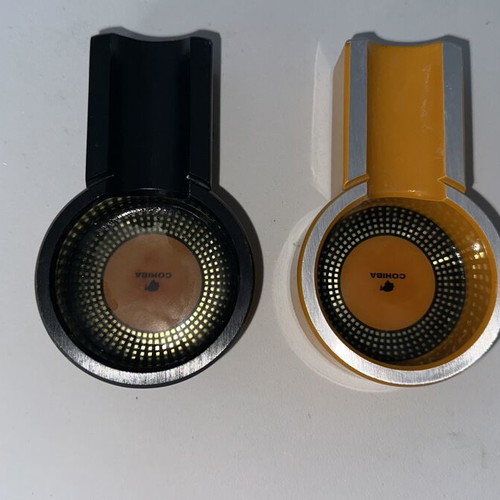 Cohiba aluminum cigar ashtrays with two cigar cutters and jet lighter
