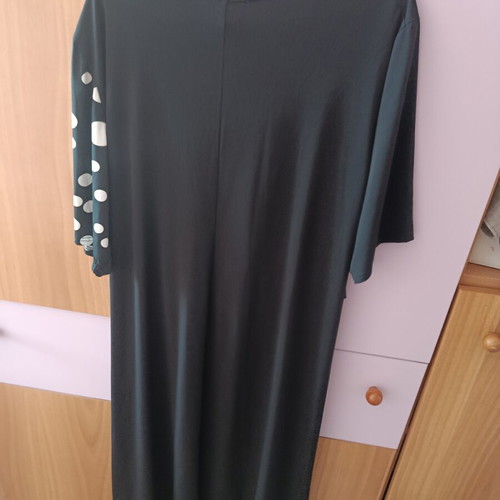 Black dress Greek made with polka dots 2XL like new