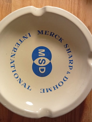 Keramikos Vintage Ceramic Ashtray Collectible, like new, MSD Advertising