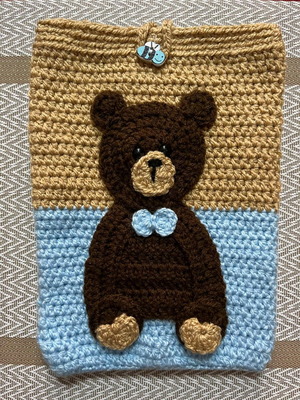 Health book cover handmade knitted made to order