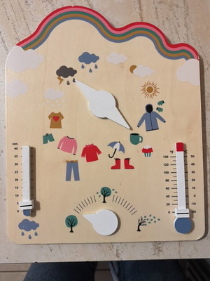 Wooden educational board used with small signs