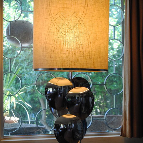 Vintage Space Age lamp 1965 by Max Sauze, chrome, like new