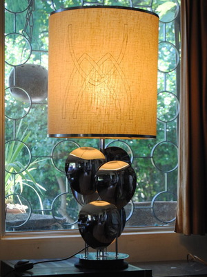 Vintage Space Age lamp 1965 by Max Sauze, chrome, like new
