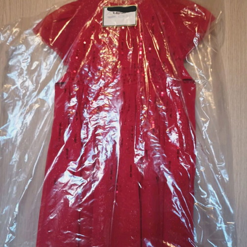 Red dress with sequins Mark's&Spencer like new, for girl 5-6 years old