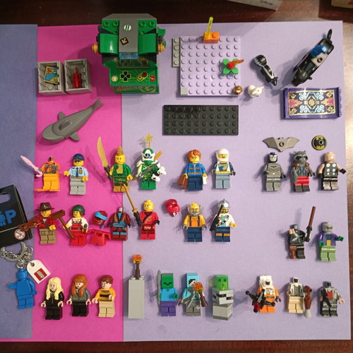 Lego Minifigure and Accessories Lot like new with Ninjago, Star Wars, Harry Potter, Marvel, City