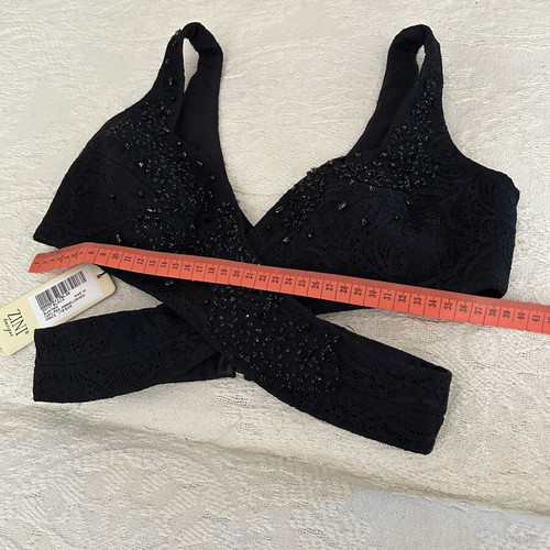 ZINI lace bustier top with beads, black, size S