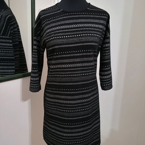 Mango women's dress black with silver details like new