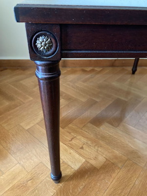 Mahogany coffee tables used, square and rectangular