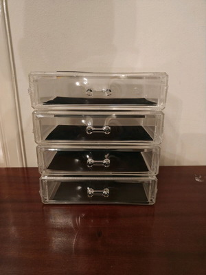 Acrylic cosmetic storage drawers new, pack of 4