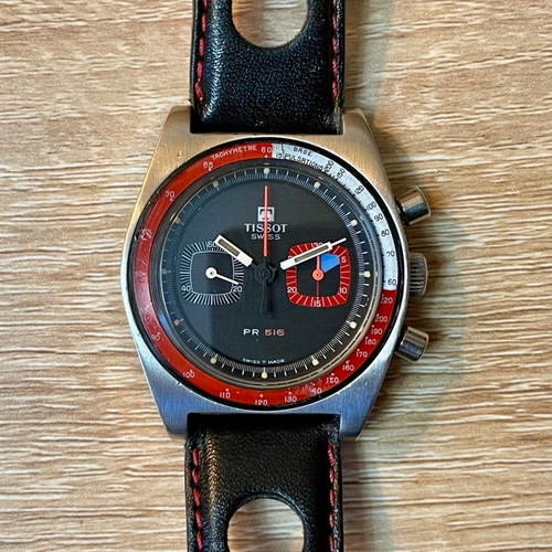 Tissot PR 516 Chronograph Lemania 1783 vintage watch used