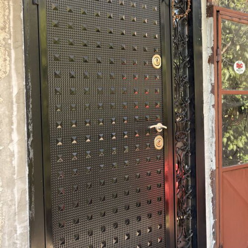 Exterior door custom made with decorative window