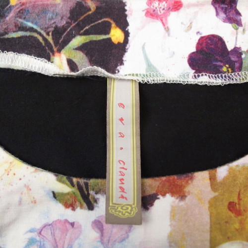 Eva & Claudi women's tunic dress size M black floral like new