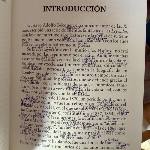 Leyendas Spanish Literature Book like new with notes on first pages