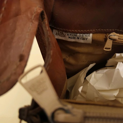 The Bridge leather hand bag used brown made in Italy