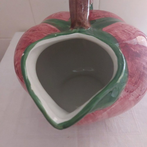 Handmade faience pitcher hand-painted