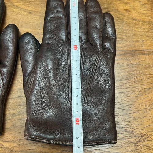 Leather gloves used, genuine brown Napa leather