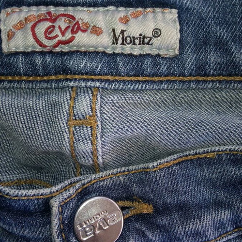 Moritz Eva high-waisted jeans slightly flared, like new, blue turquoise