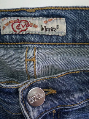 Moritz Eva high-waisted jeans slightly flared, like new, blue turquoise